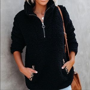 Vici Warm Memories Leopard Trim Sherpa 